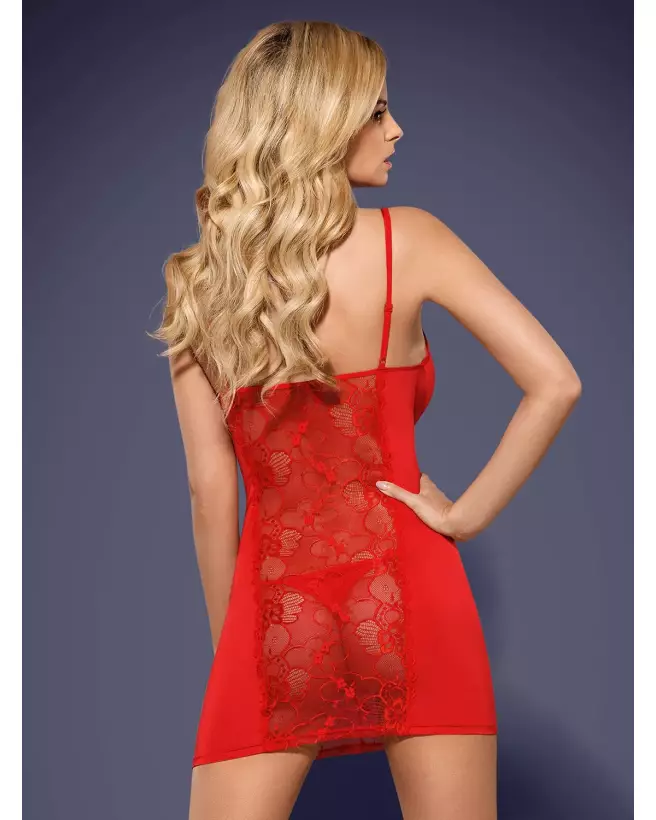 Nuisette Heartina rouge Obsessive, lingerie élégante et sexy-4