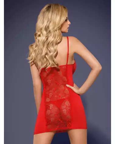 Nuisette Heartina rouge Obsessive, lingerie élégante et sexy-4