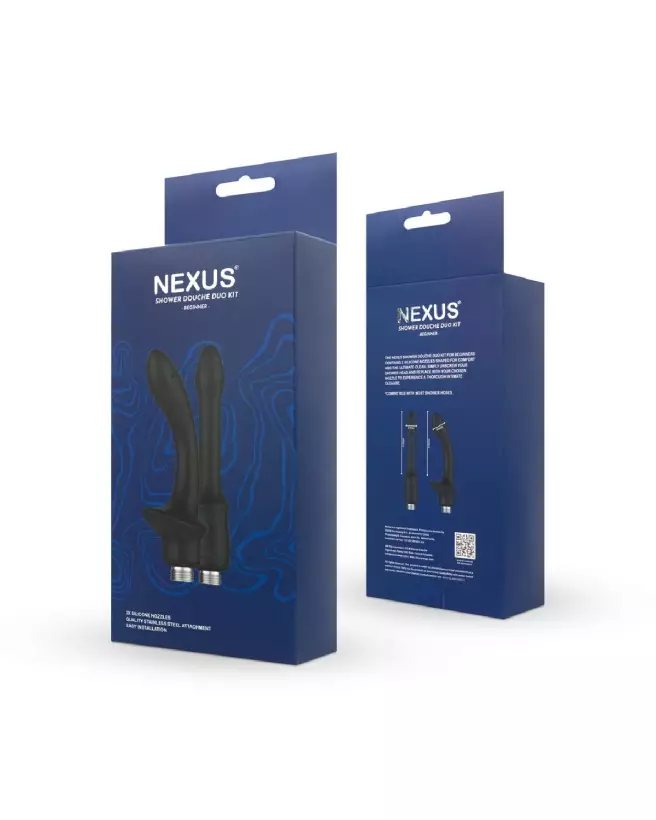 Kit Douche Duo Nexus pour débutants en noir - Poire à lavement sécurisée et ergonomique-3