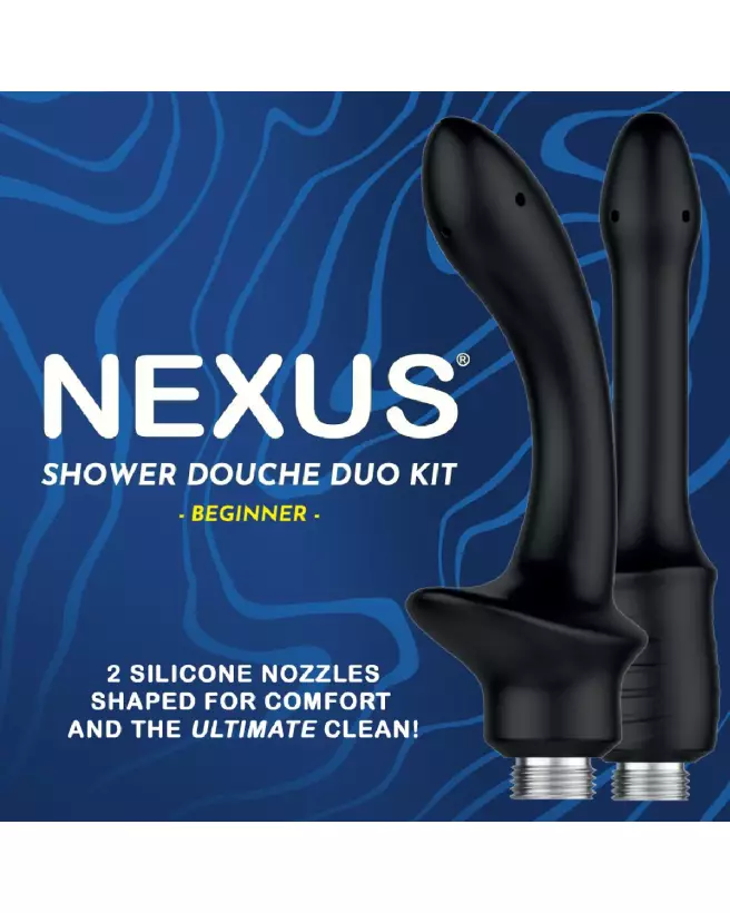 Kit Douche Duo Nexus pour débutants en noir - Poire à lavement sécurisée et ergonomique-7