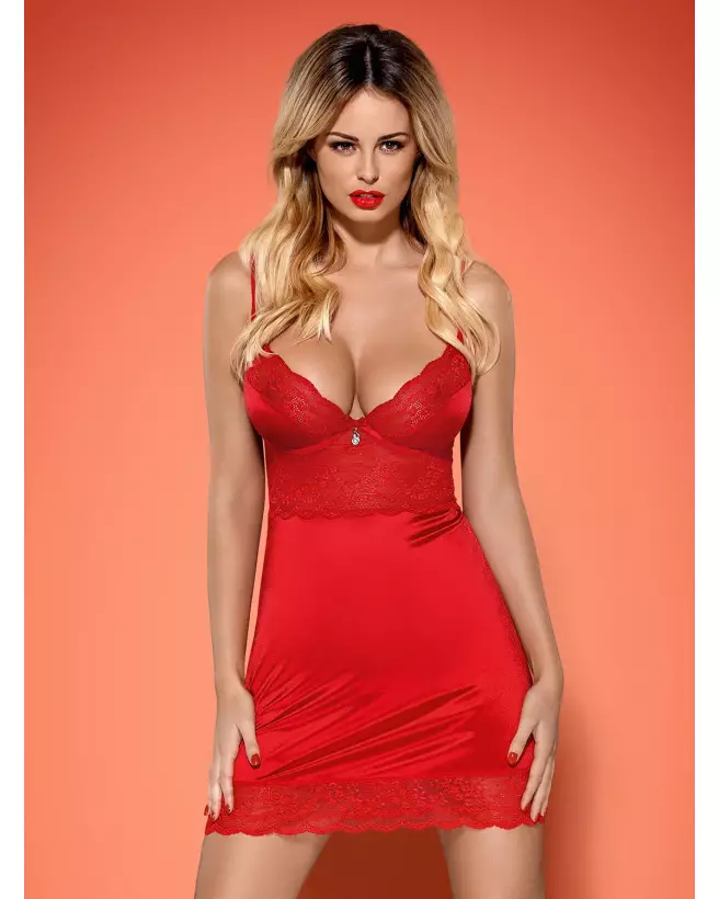 Nuisette Lovica rouge Obsessive, lingerie sensuelle et confortable-3