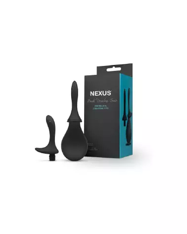 Photo du Kit de Lavement Anal Nexus avec 2 Embouts en Silicone, 260 ml, Couleur Noire-2