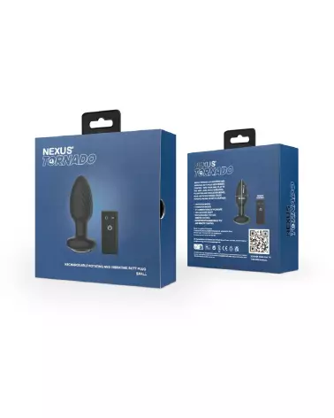 Image du plug anal Nexus Tornado noir télécommandé et rotatif-3