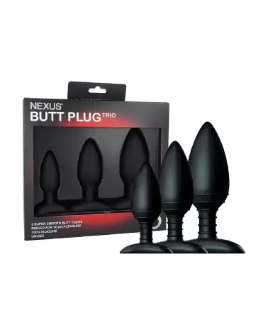 Image du Nexus Butt Plug Trio, plugs anaux en silicone de différentes tailles-3