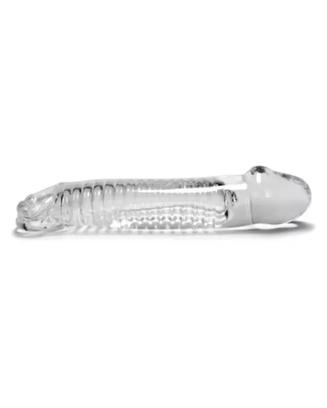 Image de la gaine pénis Oxballs Muscle Fleshy Soft Inner Ribbed Cocksheath Clear-1