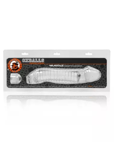 Image de la gaine pénis Oxballs Muscle Fleshy Soft Inner Ribbed Cocksheath Clear-2