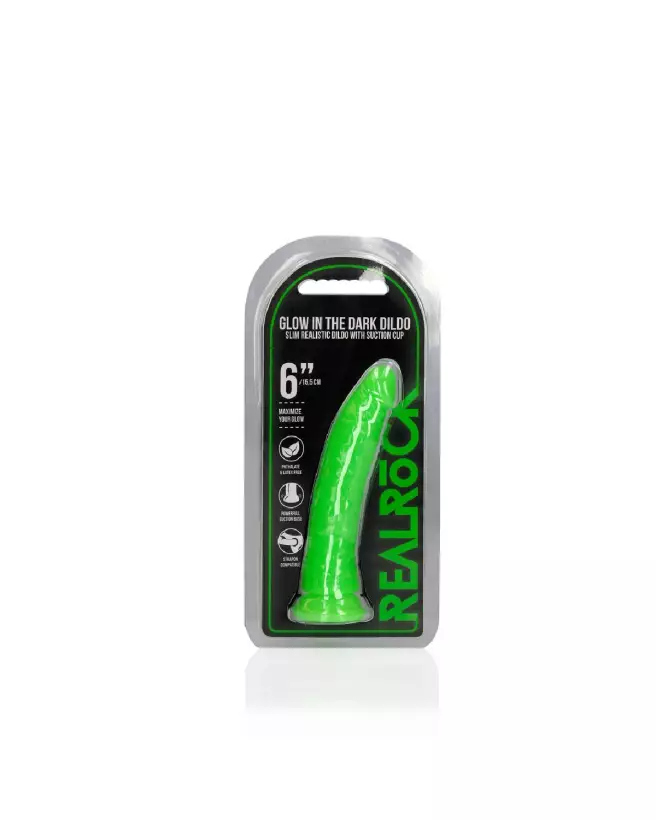 Dildo réaliste phosphorescent RealRock avec ventouse puissante 15,5 cm-2