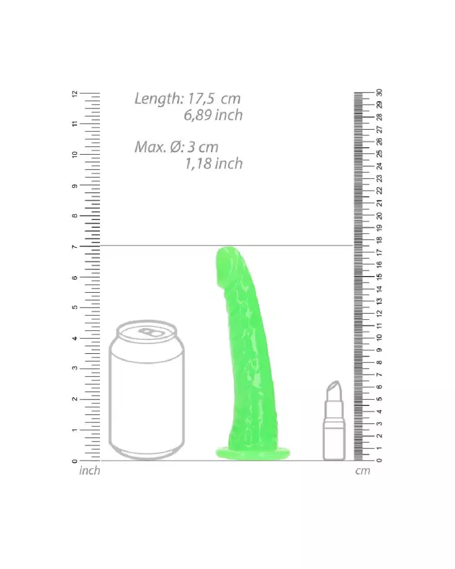 Dildo réaliste phosphorescent RealRock avec ventouse puissante 15,5 cm-6