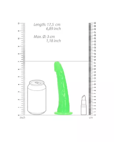 Dildo réaliste phosphorescent RealRock avec ventouse puissante 15,5 cm-6