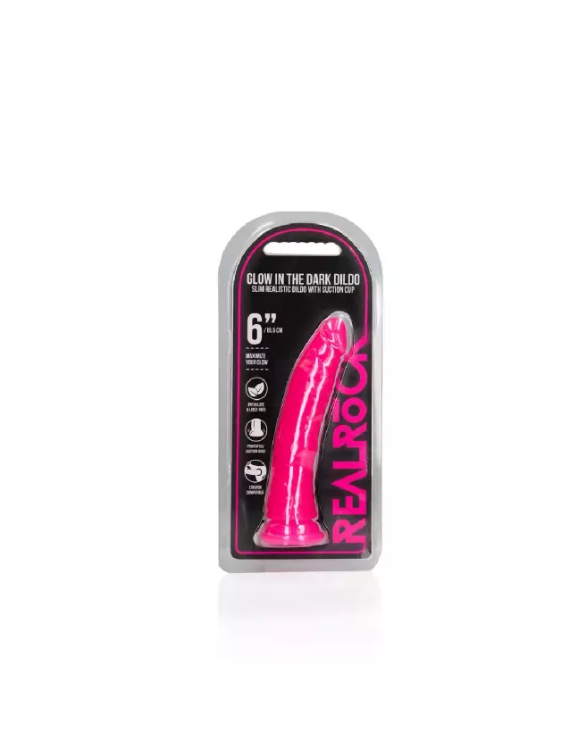 Dildo RealRock phosphorescent avec ventouse 15 cm-2