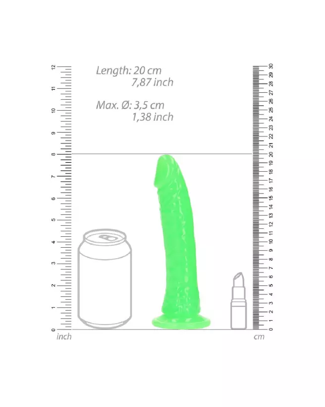 RealRock 7 Inch Glow in the Dark Realistic Dildo with Suction Cup-6