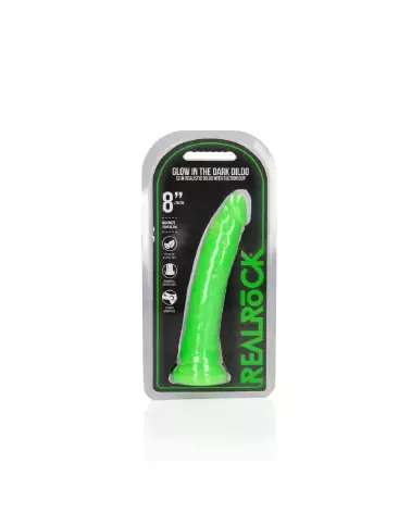 Dildo réaliste luminescent RealRock 20 cm avec ventouse-2