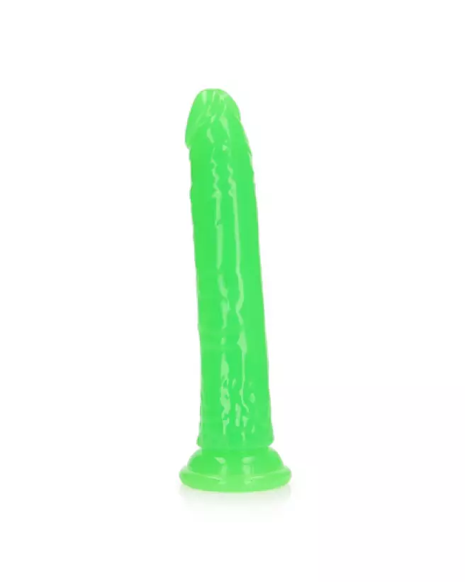 Image du Slim Realistic Dildo Glow in the Dark de RealRock, 22.5 cm avec ventouse-1