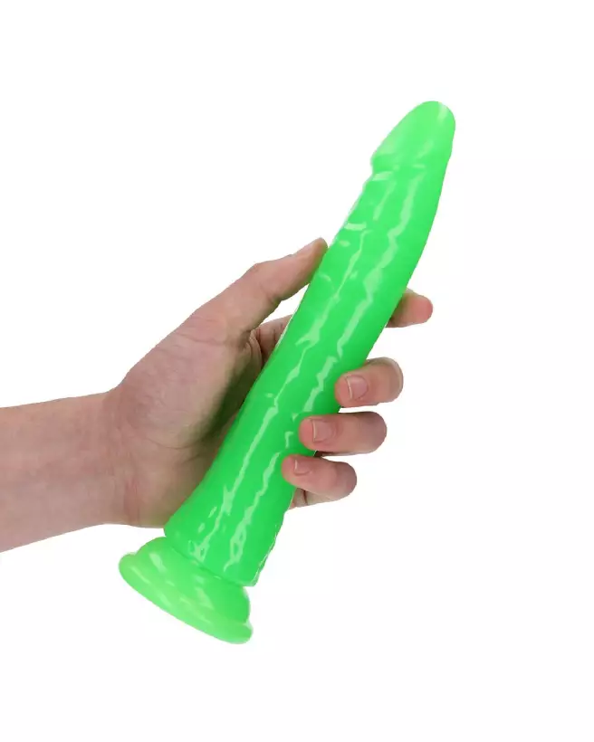 Image du Slim Realistic Dildo Glow in the Dark de RealRock, 22.5 cm avec ventouse-7