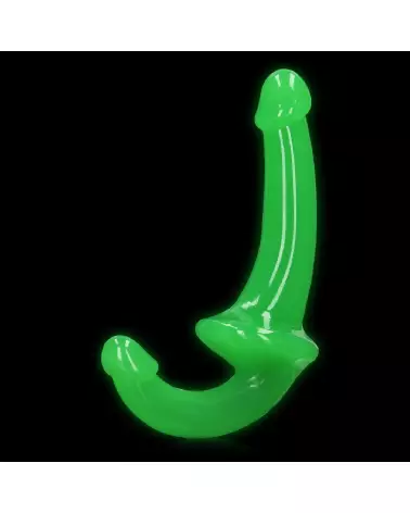 Image Strapless Strap-On Glow in the Dark 6 pouces RealRock - Gode ceinture sans harnais-3