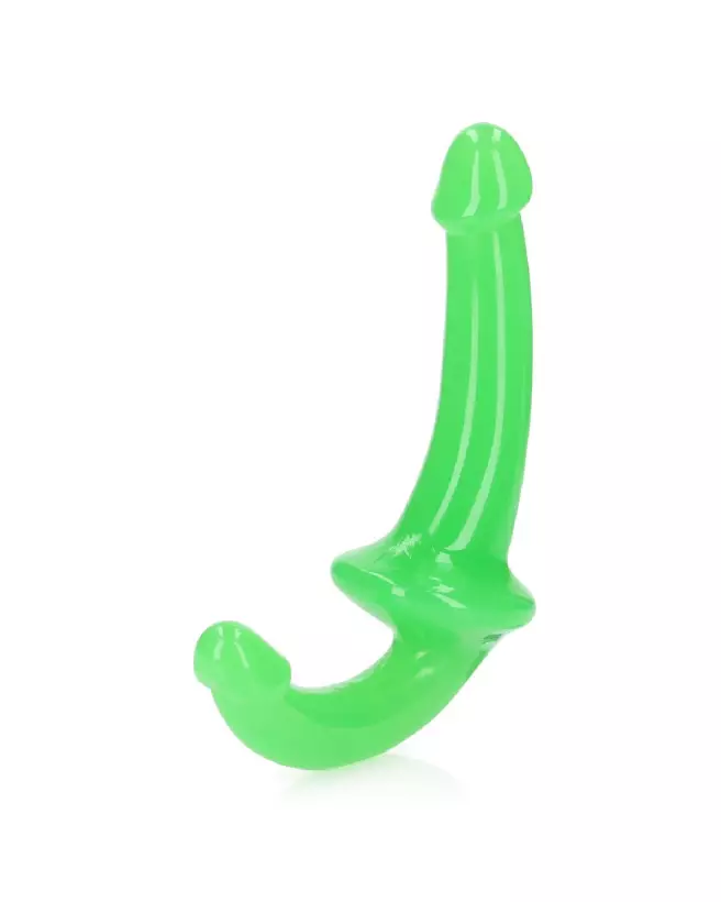 Image Strapless Strap-On Glow in the Dark 6 pouces RealRock - Gode ceinture sans harnais-5