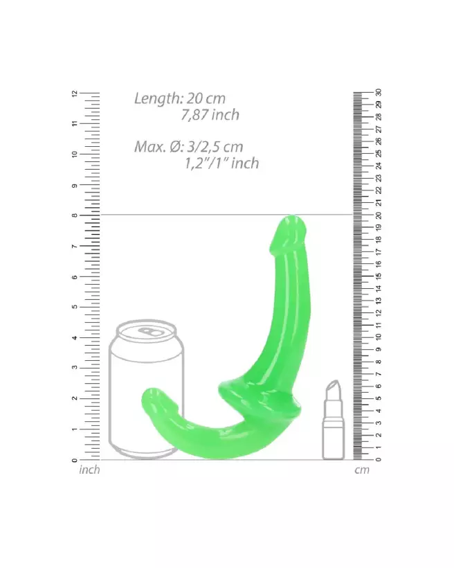 Image Strapless Strap-On Glow in the Dark 6 pouces RealRock - Gode ceinture sans harnais-6