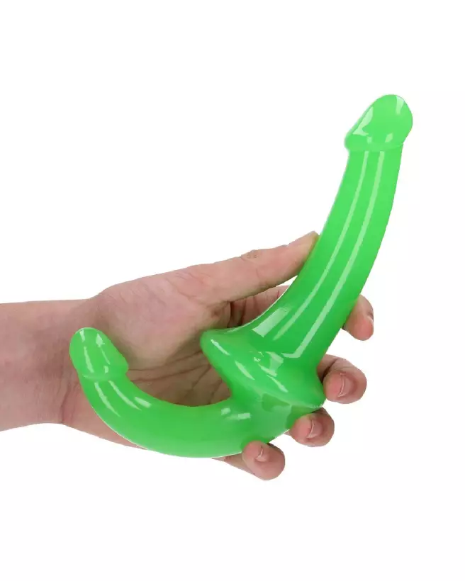 Image Strapless Strap-On Glow in the Dark 6 pouces RealRock - Gode ceinture sans harnais-7