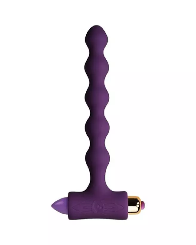 Image du Vibrating Pearl Butt Plug de Rocks-Off, chapelet anal vibrant en silicone-1