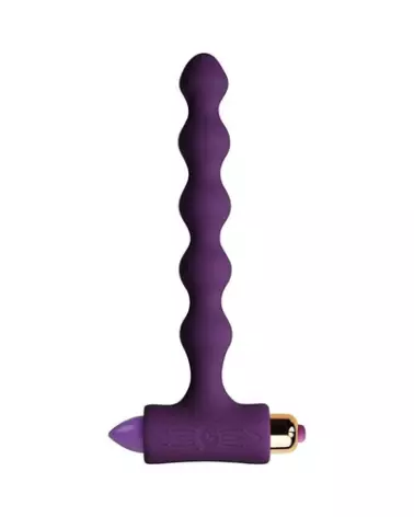 Image du Vibrating Pearl Butt Plug de Rocks-Off, chapelet anal vibrant en silicone-1