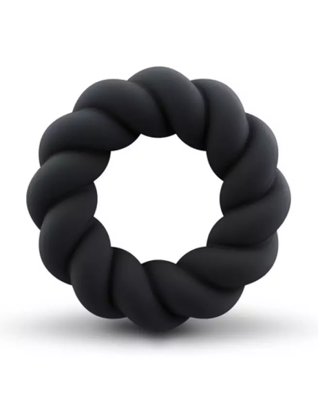 Cockring Twist Noir Non-Vibrant de Rocks-Off pour Endurance et Confort-1
