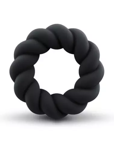 Cockring Twist Noir Non-Vibrant de Rocks-Off pour Endurance et Confort-1
