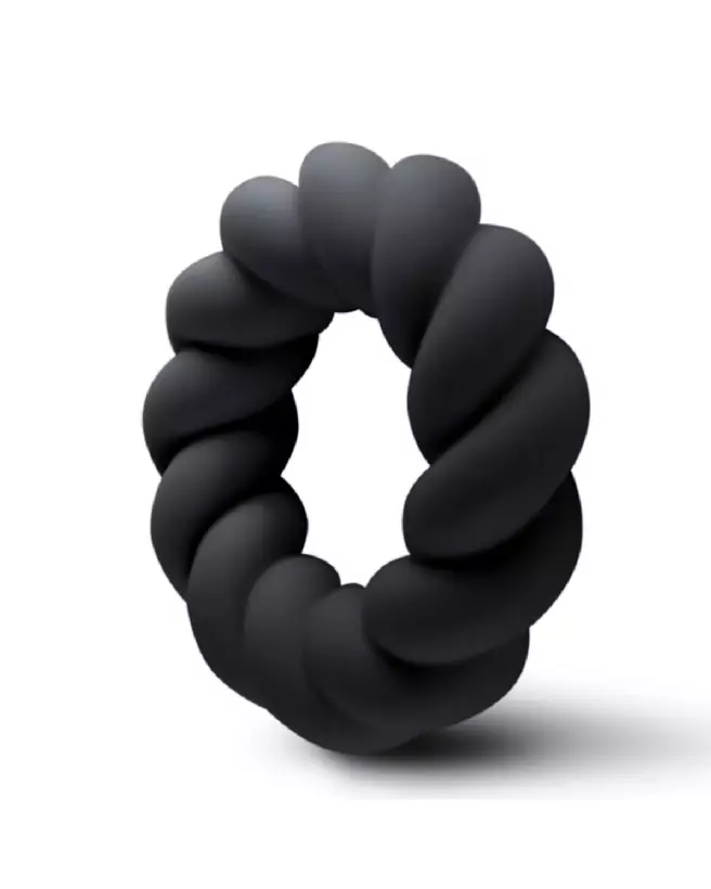 Cockring Twist Noir Non-Vibrant de Rocks-Off pour Endurance et Confort-3