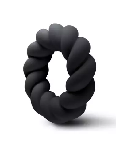 Cockring Twist Noir Non-Vibrant de Rocks-Off pour Endurance et Confort-3