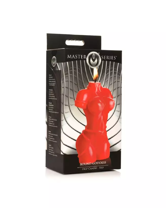 Image de la Bougie Rouge Bound Goddess Drip Candle par XR Brands pour ambiance humoristique-2