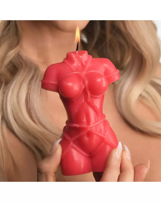 Image de la Bougie Rouge Bound Goddess Drip Candle par XR Brands pour ambiance humoristique-6