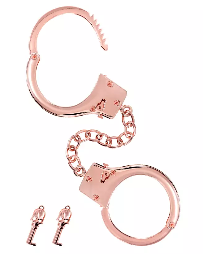 Menottes en métal or rose Fetish Premium pour BDSM-3