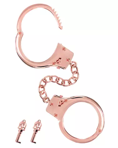 Menottes en métal or rose Fetish Premium pour BDSM-3