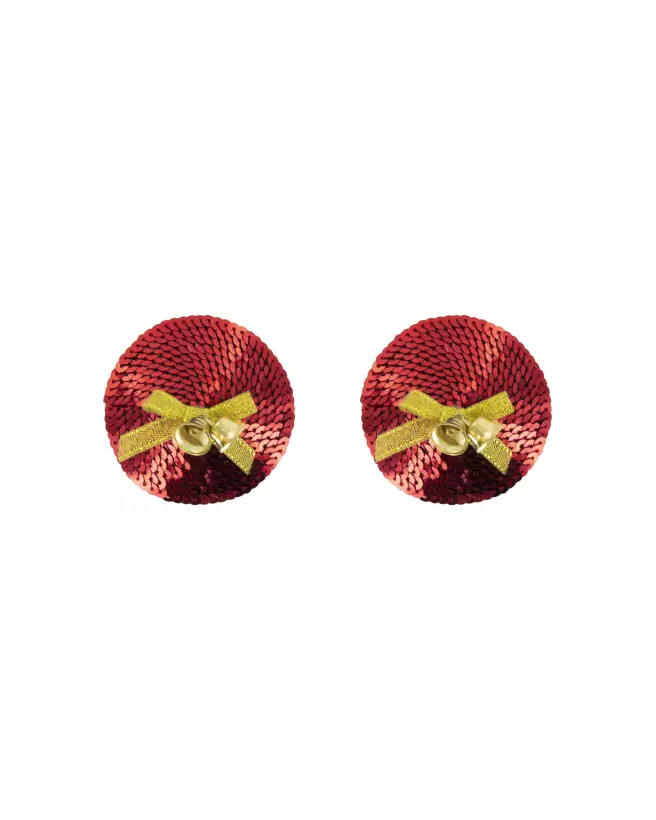 Cache-tétons rouge avec clochettes de Paris Hollywood pour séduction et fantaisie en lingerie-1