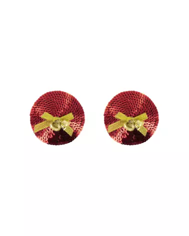 Cache-tétons rouge avec clochettes de Paris Hollywood pour séduction et fantaisie en lingerie-1