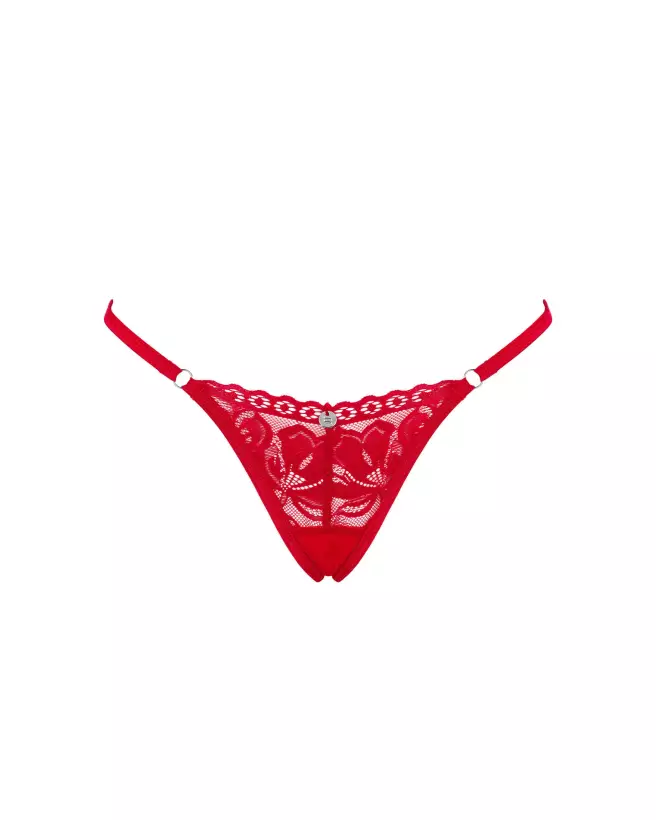 String Lacelove rouge Obsessive, lingerie séduisante en dentelle-11