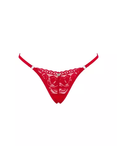 String Lacelove rouge Obsessive, lingerie séduisante en dentelle-11