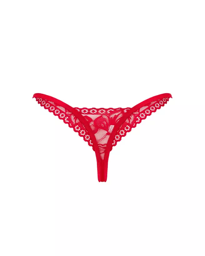 String Lacelove rouge Obsessive, lingerie séduisante en dentelle-12