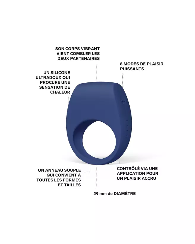 Image du LELO TOR 3 BLUE, anneau vibrant haute qualité pour couple-3