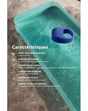 Image du LELO TOR 3 BLUE, anneau vibrant haute qualité pour couple-5