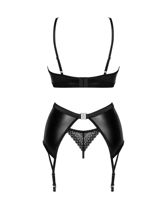 Photo de l'ensemble Norides 3 pièces noir Obsessive, lingerie élégante et confortable-8