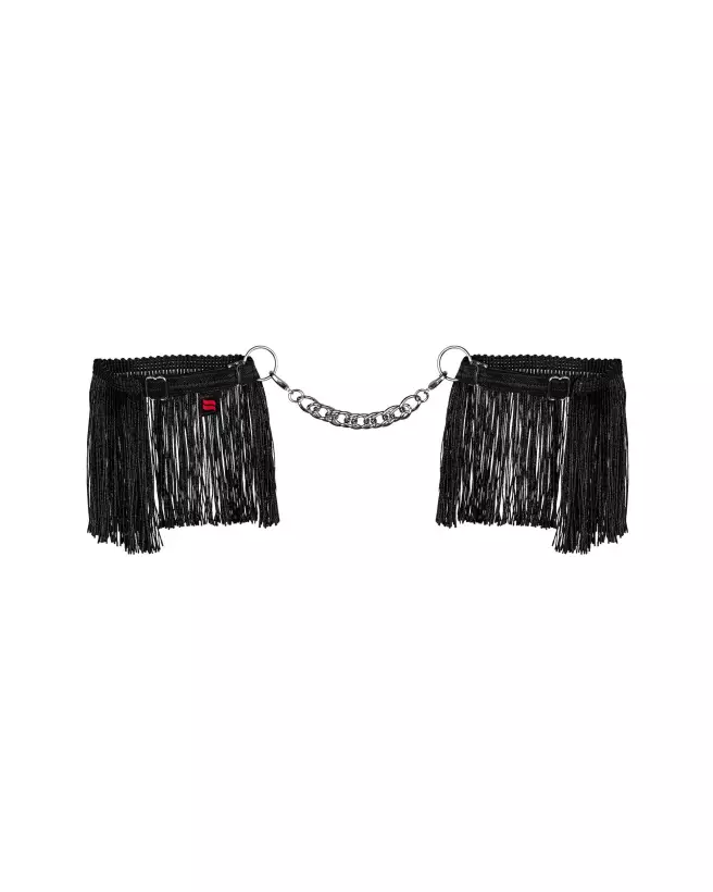 Menottes noires Obsessive pour jeux de bondage et domination douce-4