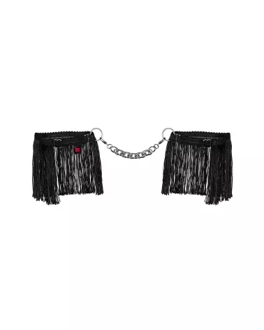 Menottes noires Obsessive pour jeux de bondage et domination douce-4