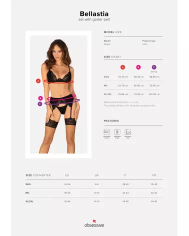 Ensemble Bellastia 3 pièces noir Obsessive, lingerie de luxe pour femme-9