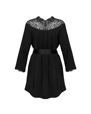 Peignoir Noir Bellastia Obsessive en tissu doux et luxueux-8