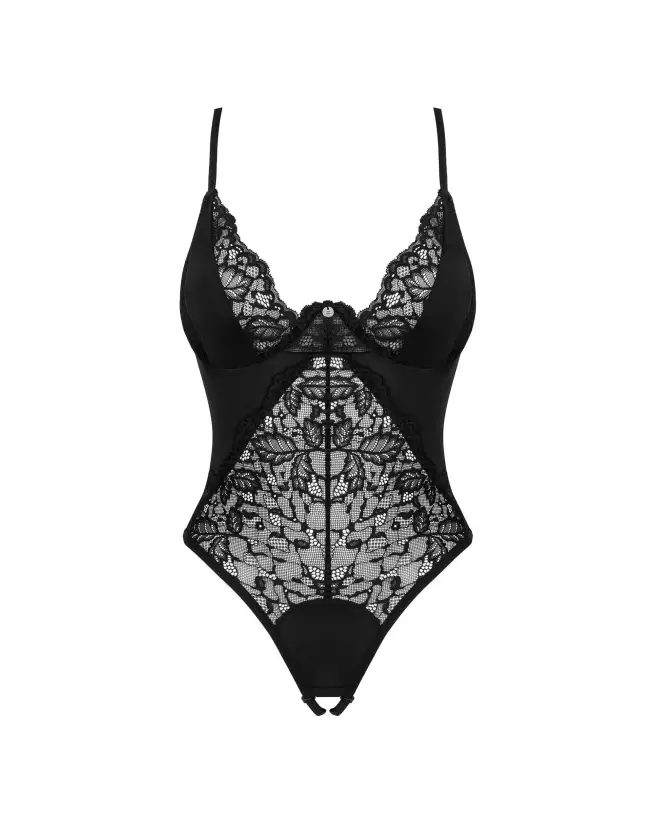 Body ouvert noir Bellastia par Obsessive, lingerie élégante et sensuelle-7