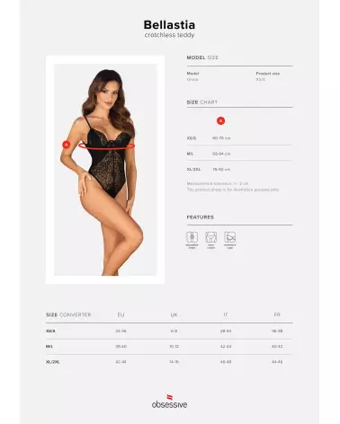 Body ouvert noir Bellastia par Obsessive, lingerie élégante et sensuelle-9