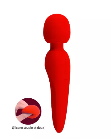 Pretty Love Meredith Rouge Wand Massager en Silicone de Luxe-1