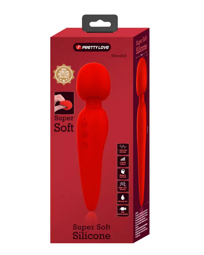 Pretty Love Meredith Rouge Wand Massager en Silicone de Luxe-2