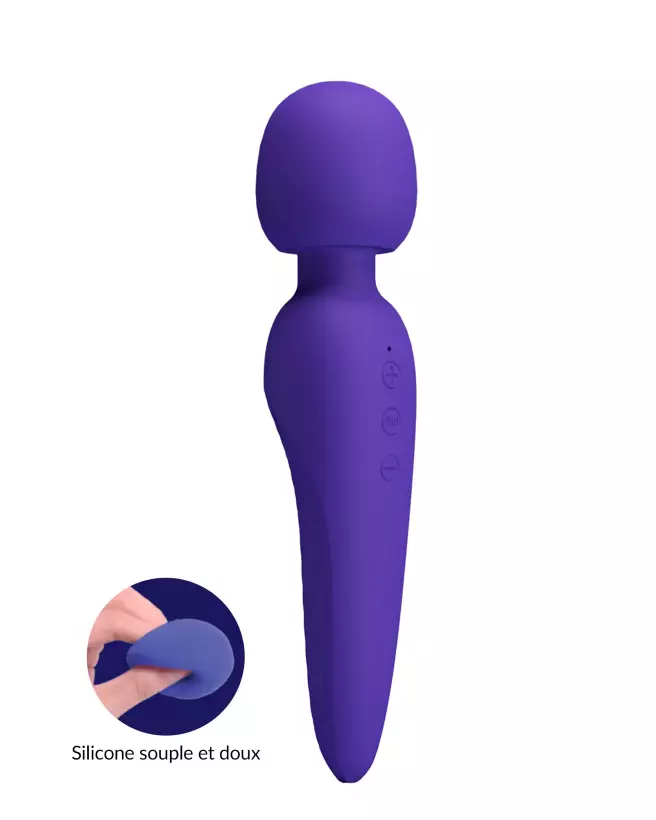 Image du Pretty Love Meredith Bleu, wand vibrant en silicone hypoallergénique-1