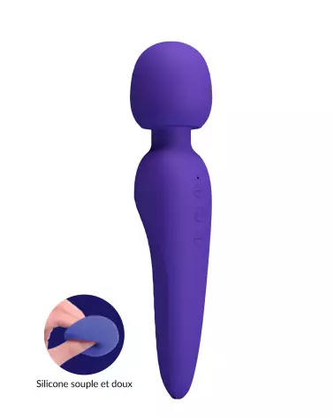 Image du Pretty Love Meredith Bleu, wand vibrant en silicone hypoallergénique-1